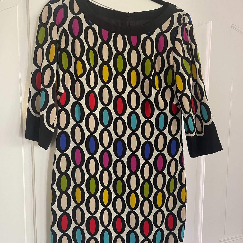 Trina Turk Silk geometric cocktail dress size 4 like new!